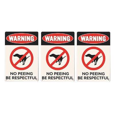 3pcs Pet Dog Warning Sign Iron Yard Signage Vintage Design