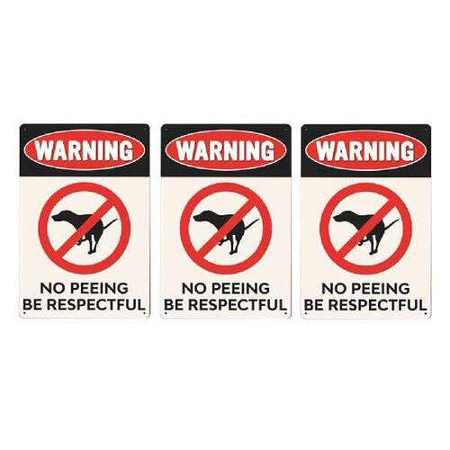 3pcs Pet Dog Warning Sign Iron Yard Signage Vintage Design