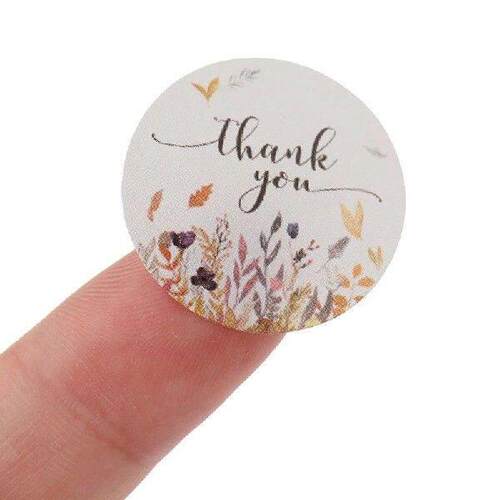 500Pcs Handmade With For Your Order Sticker Heart Thanks