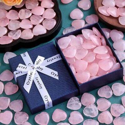 Heart Crystals 30X Natural Palm Stone Crystals Heart Stone