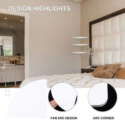 Fan Shape Wall Corner Shelf Set Wall-mounted Corner Storage