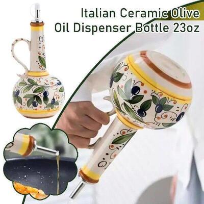450ml Olive Oil Dispenser Embossed Ceramic Oil Vinegar Oil