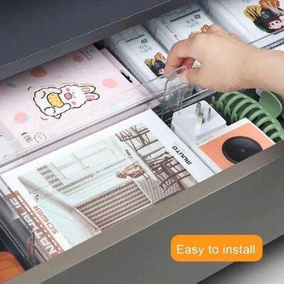 6Pcs Transparent Drawer Dividers Kitchen Utensils Divider