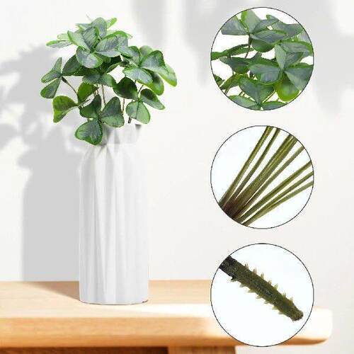 Artificial Green Plant Decorative Shamrocks White Green