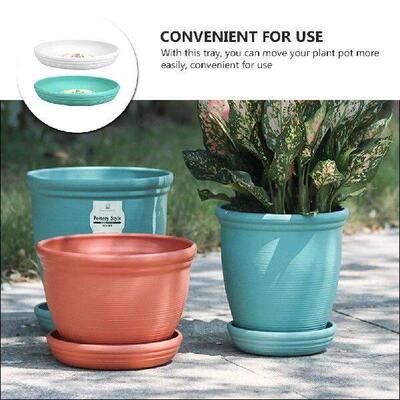 2 Pcs Flower Pot Tray Plastic Flowerpot Plant Plate Thicken