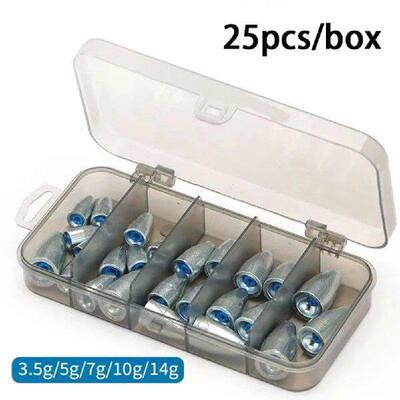 25pcs/box Fishing Sinkers Fishing Weights Fishing Slip Shot