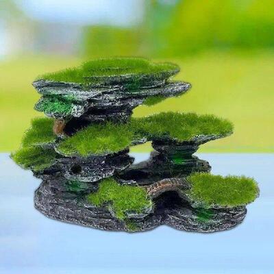 Aquarium Mountain View Stone,Aquarium View Stone, Mossed