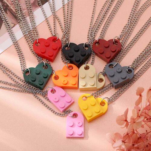 tive Simple Love Pendant Double layer Bead Chain Neck Chain