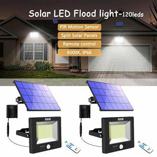 Solar LED Flood Light, Wall Lamp, PIR Motion Sensor, Solar S
