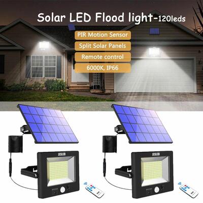 Solar LED Flood Light, Wall Lamp, PIR Motion Sensor, Solar S