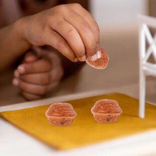 50 Pcs Realistic Artificial Chestnut Walnut Home Decor Fake