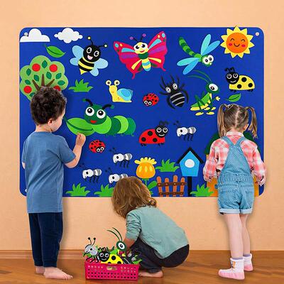 Kids DIY Felt Board Toys Montessori Story Board Ocean Farm