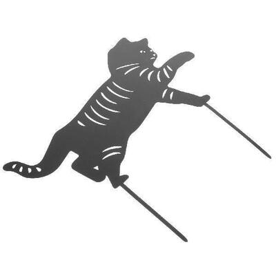 Iron Cat Wrought Animal Garden Stake Cat Statue For Garden