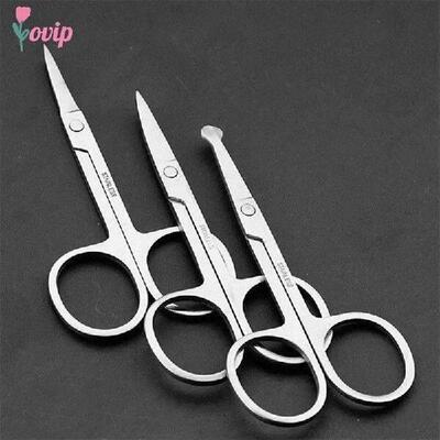 Round Head Curved Mustache Nose Ear Hair Remover Scissor