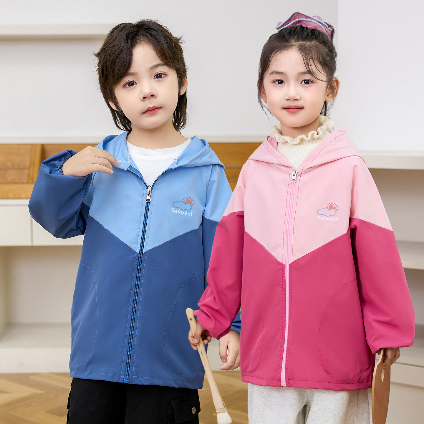 儿童防水罩衣幼儿园防脏画画衣女