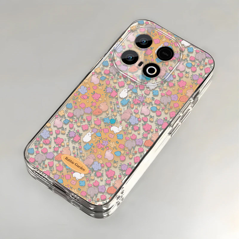 适用iQOOZ10TurboPro手机壳iqooz9Turbo+新款冬日碎花iqooz7i/z3/z1小众iqooz7xm透明iqooz10x/z8x/z5x兔子