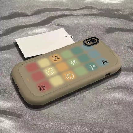 适用苹果XR手机壳iPhoneXR保护套RX新款硅胶iPXR全包防摔iPoneXR专用xa叉晕染格子r外壳cr男女xe挂绳xl网红X2
