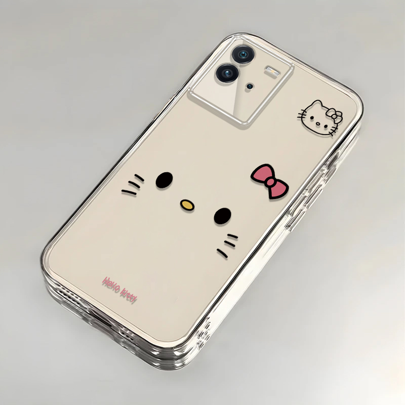 可爱kt猫适用iQOONeo6SE手机壳新款V2199A防摔镜头全包男女带挂绳创意透明软壳保护套高级感时尚个性小众情侣