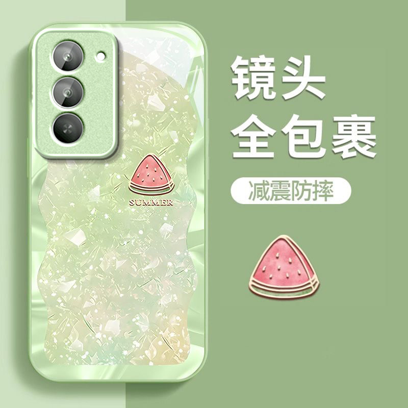 渐变西瓜适用红米Note15R手机壳红米Note14/13/12pro+新款12/11r玻璃note10/9高级5g防摔11se硬壳turbo3/4Pro