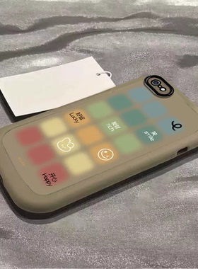 适用苹果6s/7/8plus手机壳新款iPhoneXSmax晕染彩色格子XR软外壳SE防摔11pro全包12/13磨砂i14男女ip15高级感