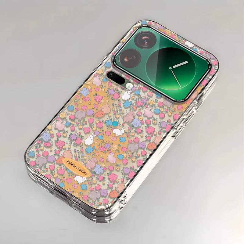 适用小米17ProMax手机壳15SPro新款小米14/13/12Ultra高级11/10/9冬日碎花civi5/4pro兔子civi3/2/1s透明MIX4