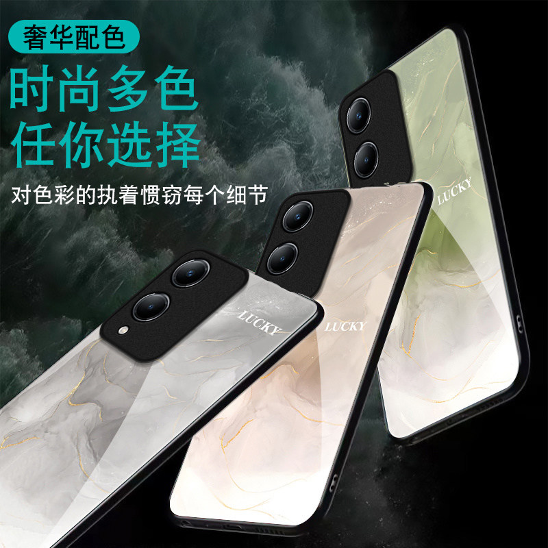 金箔水墨适用vivoY36s手机壳y36i新款y35m+玻璃y33/y31/y3s全包y32/y30/y20防摔y36c硬壳y33e液态y305g高级感