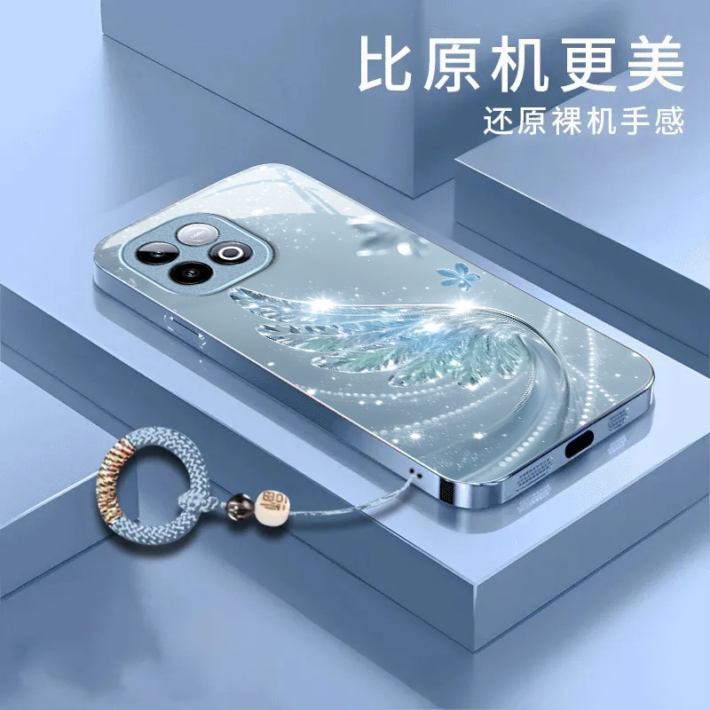 水晶翅膀适用iQOOZ11Turbo手机壳iqooz10TurboPro新款iqooz9x/z7i/z3/z1硬iqooz7xm玻璃iqooz10x/z8x/z5x液态