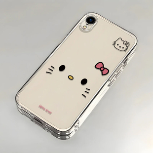 可爱猫咪适用苹果XR手机壳新款iPhoneXR防摔镜头全包男女挂绳创意透明软壳保护套高级感时尚个性小众情侣网红
