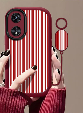 红线条适用OPPOA975G手机壳oppoa96/95/72新款a93/92/56s防摔55/53/52软壳36/32/5活力版11/9/2x全a3/1i