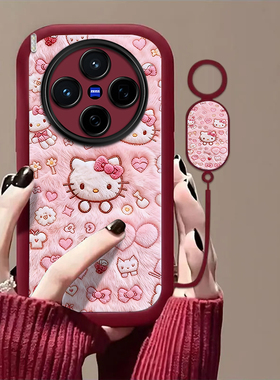 可爱kt猫适用vivoX300Pro手机壳vivox200/x100ultra新款x90s/x80pro+高级x50x30防摔x27软壳x60/x70t套xNote