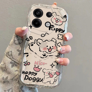 95G卡通8pro女男 全包防摔11se硅胶小米note10x 红米note13pro手机壳新款 Redmi12turbo3透明奶油纹noto11tpro