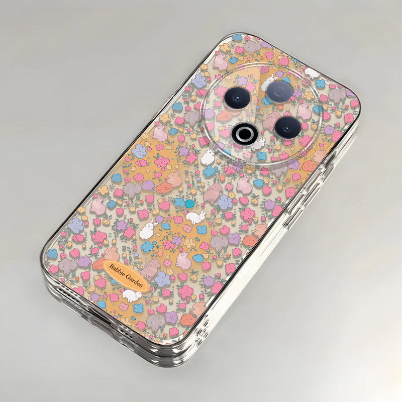 适用vivoY500手机壳y300/y200/y100i新款y97高级y93/y76/y74/y52/y51s兔子y78/y77t碎花y50/y37m冬日pro+5gGT