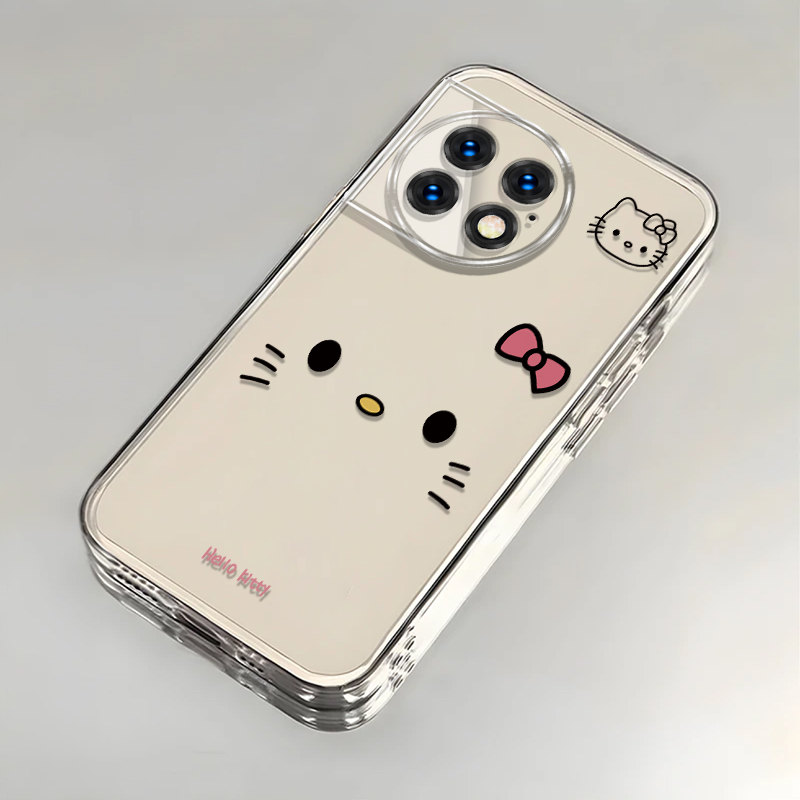 可爱kt猫适用一加Ace2Pro手机壳新款PJA110防摔镜头全包男女挂绳创意透明软壳保护套高级感时尚个性小众情侣