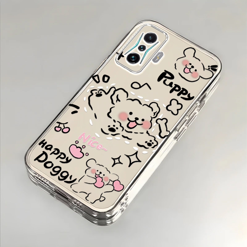 奔跑小狗适用红米K50电竞版手机壳新款21121210C防摔镜头全包男女挂绳创意透明保护套高级感时尚软壳个性情侣