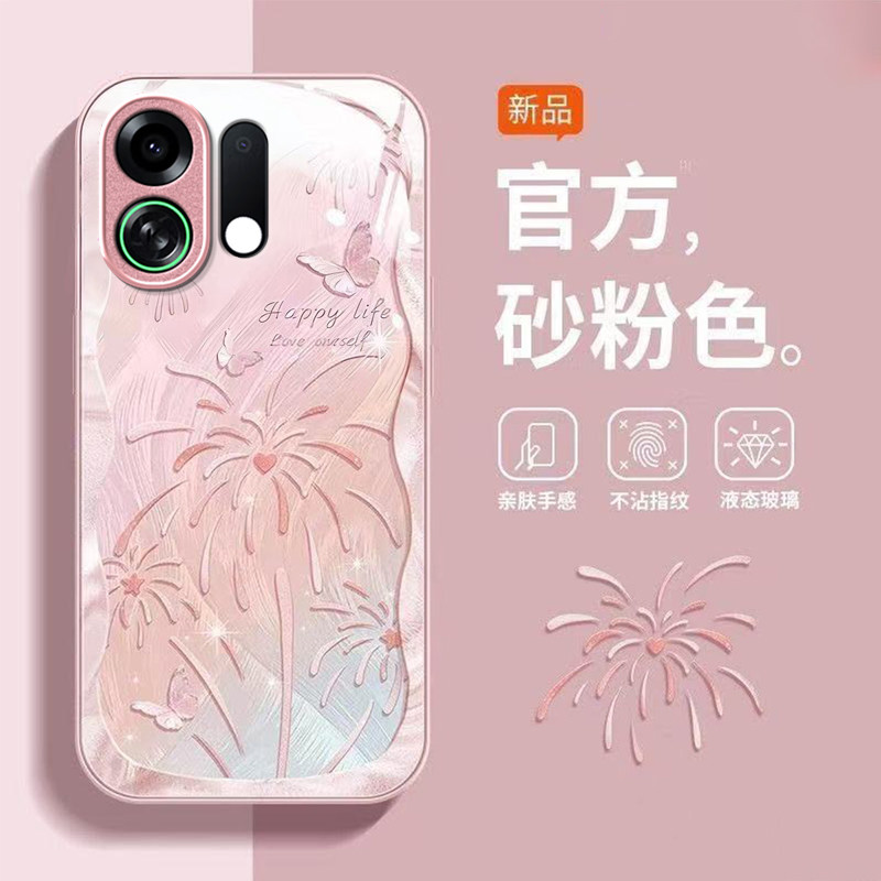 烟花蝴蝶适用OPPOK13TurboPro手机壳k12/11x新款K13s玻璃k10活力版k9pro全包防摔k7硬壳oppor15高级感oppor17