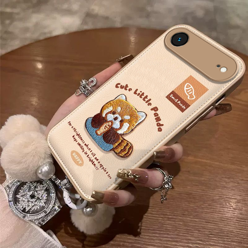 可爱浣熊适用苹果17Air手机壳新款防摔镜头全包男女挂绳硅胶软壳创意保护套高级感时尚个性气垫壳个性情侣ins