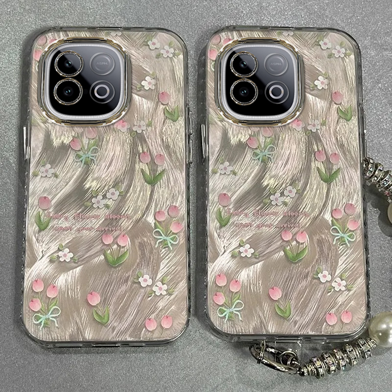 适用IQOOZ10TurboPro手机壳郁金香z9x/z8/z5se新款高级感neo10/8/7活力竞速版u3/1防摔全包自带镜11Pro/s女