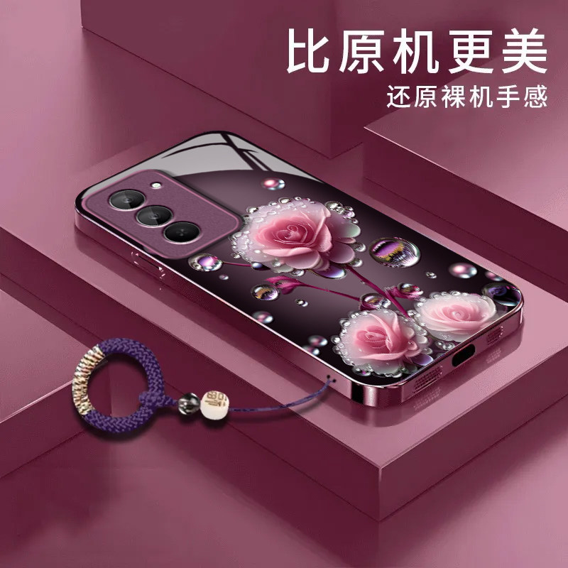 水珠玫瑰适用红米Note15R手机壳红米Note14/13/12pro+新款12/11r全包note10/9高级5g防摔11se软壳turbo3/4Pro