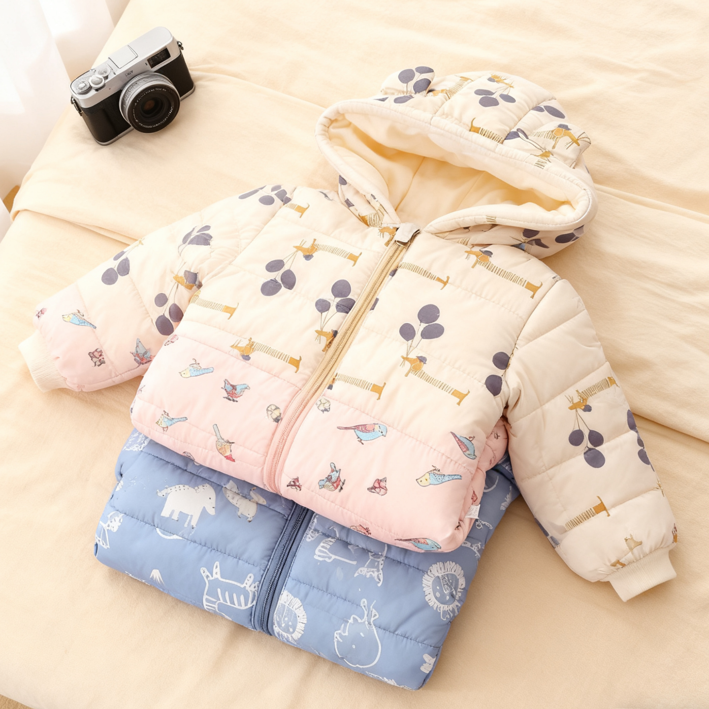 儿童羽绒棉服外套加绒加厚连帽棉袄男女宝宝婴幼儿中小童卡通可爱,童装/婴儿装/亲子装,羽绒服,淘宝优惠券,粉丝福利购,淘宝优惠卷