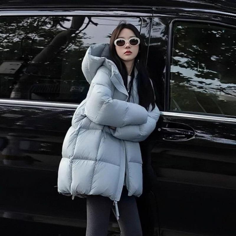 贝贝款泡芙90白鸭绒无胆加厚保暖连帽羽绒服2025女时尚面包服现货