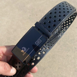 百搭男士纯牛筋自动扣眼扣两用腰带裤带带条男式休闲皮带透气耐用