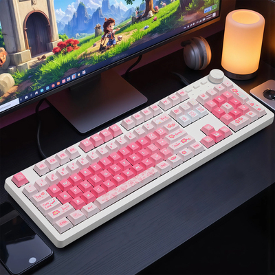 MK852机械键盘冰蓝光PBT热升华键帽MOA原厂