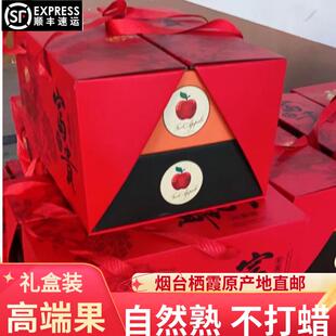 顺丰高端2025正宗烟台栖霞红富士苹果礼盒装一二级原产地直邮整箱