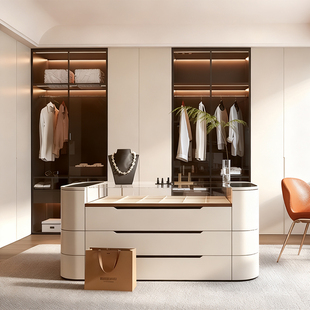 衣帽间中岛柜斗柜首饰展示柜珠宝柜轻奢高级感家用收纳落地岛台