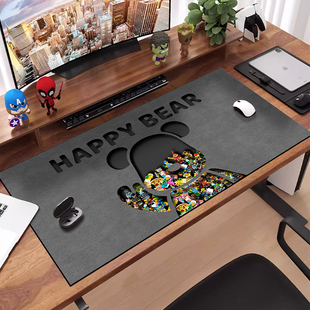 暴力小熊桌垫办公室鼠标垫书桌长方形桌布学生课桌学习桌桌垫定制