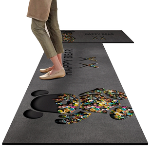 厨房地垫吸水防滑防油可擦免洗耐脏简约轻奢高级感硅藻泥定制脚垫