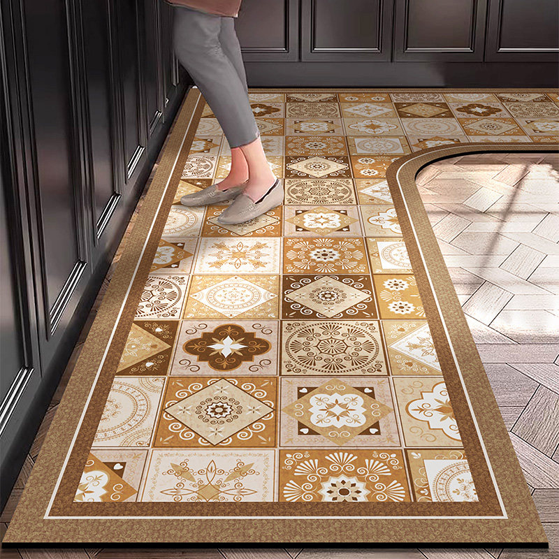 L型硅藻泥厨房专用地垫防滑防油吸水可擦免洗耐脏地毯家用脚垫子