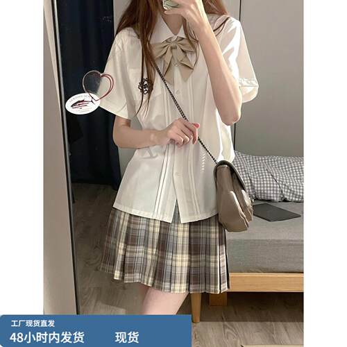 樱泽中/原创JK制服春夏白色短袖上衣衬衣女学院风