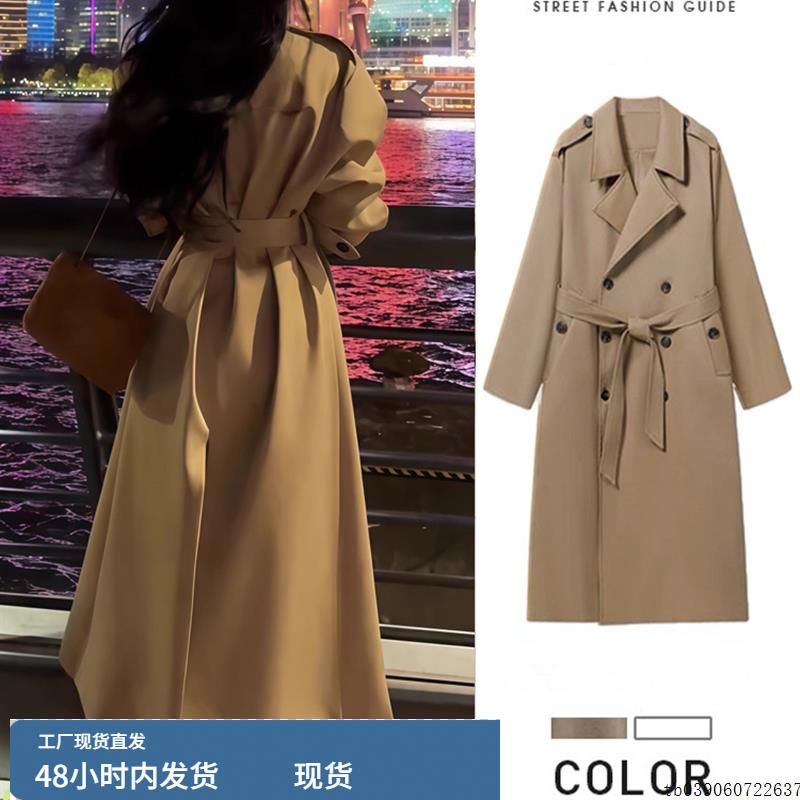 卡其色风衣外套女2025春秋季新款小个子高级感中长款休闲气质大衣