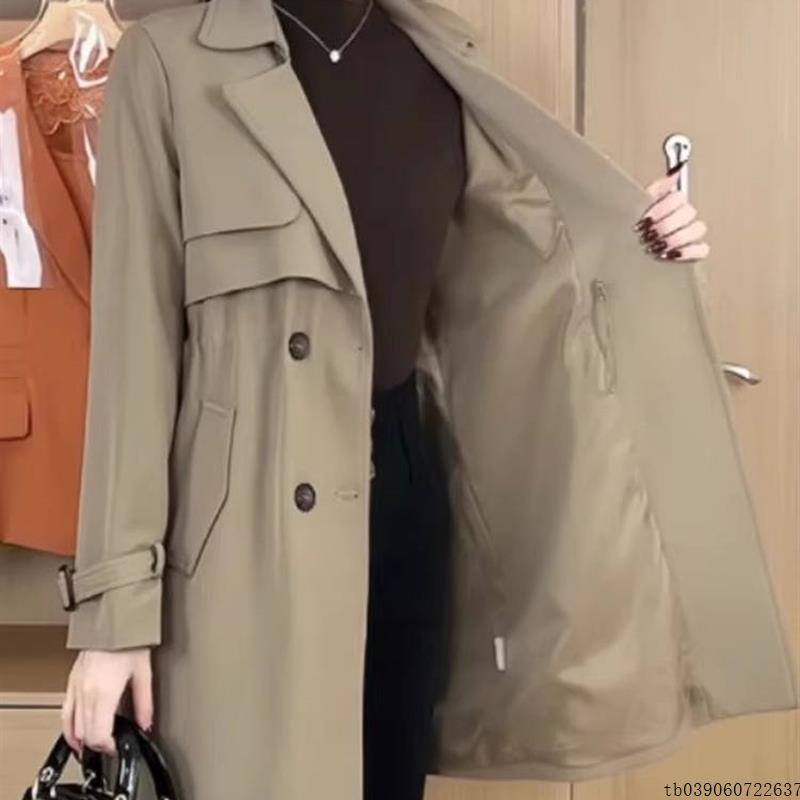 西装领风衣外套女士秋装2025新款中长款宽松休闲小个子妈妈款大衣